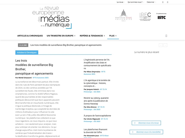 La revue européenne des médias et du numérique