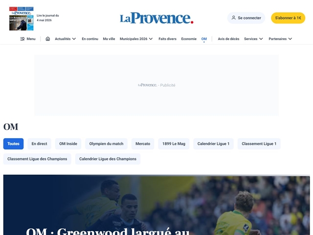 La Provence : OM à la Une