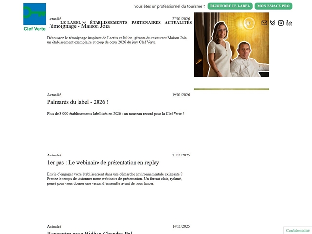 La Clef Verte :  Auberges de jeunesse labellisées