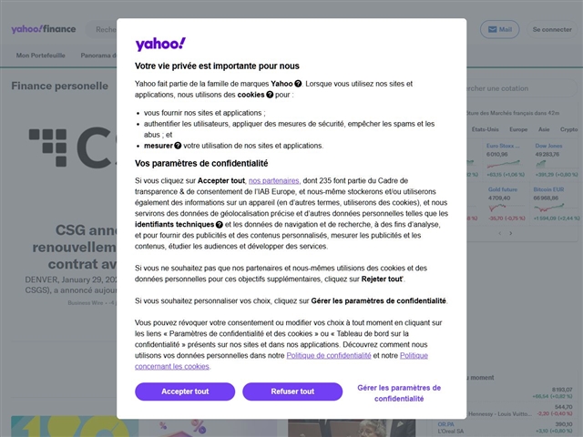 Yahoo! : Finances Personnelles