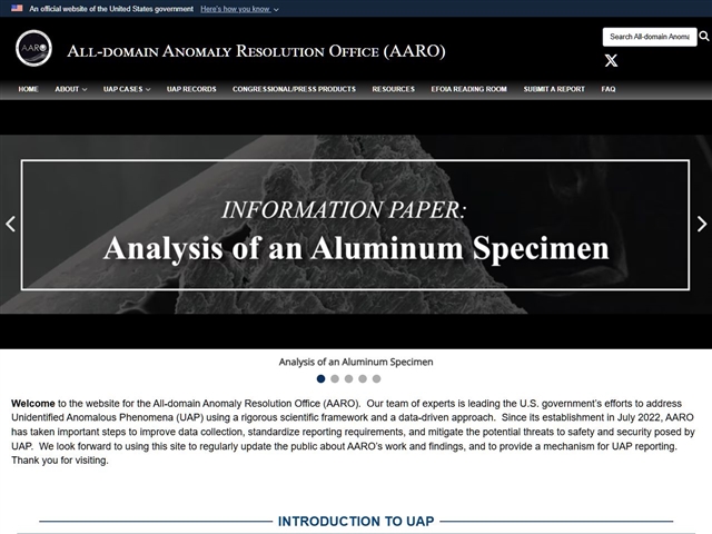 All-domain Anomaly Resolution Office (AARO)