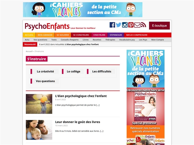 Psycho Enfants Magazine : S'instruire