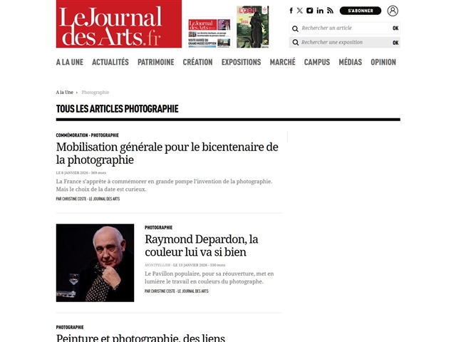 Le Journal des Arts : Photographie
