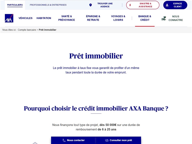 AXA Banque : Prêt immobilier
