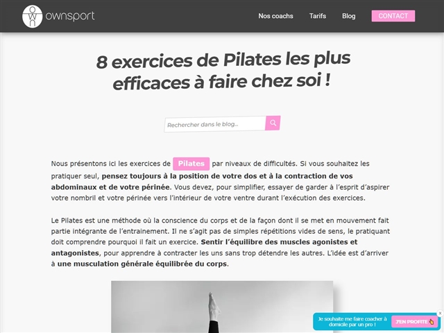 Ownsport : Exercices de Pilates