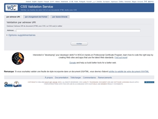 W3C : Service de validation des CSS