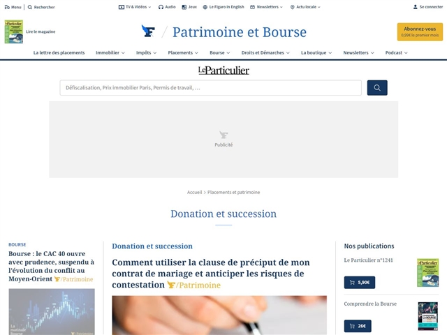 Le Particulier - Le Figaro : Donation et succession