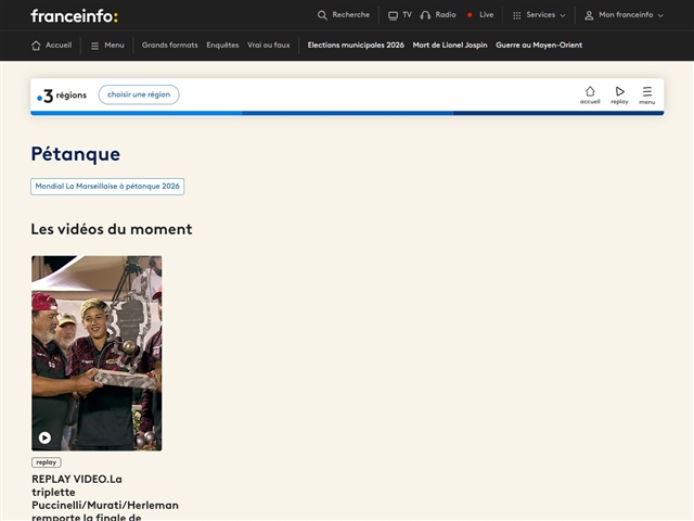 France 3 : Pétanque
