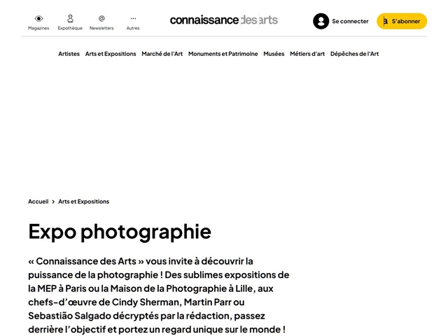 Connaissances des Arts : Photographie