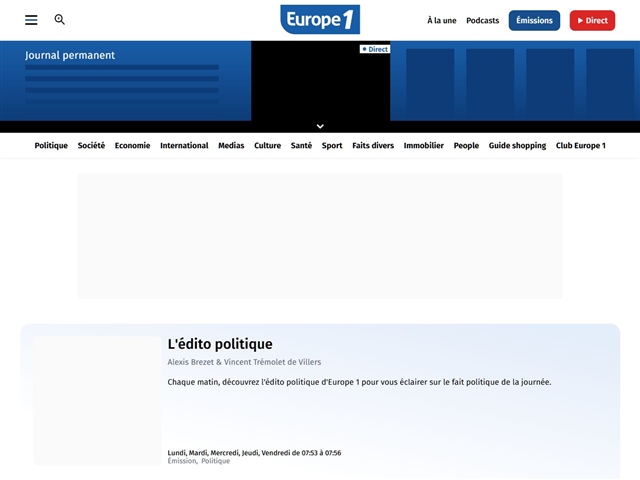 Europe 1 : L'édito politique d'Alexis Brezet & Vincent Trémolet de Villers
