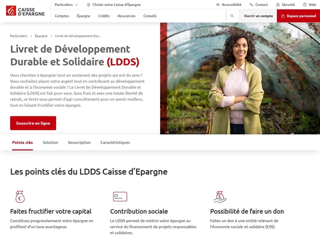 Caisse d'Épargne : Livret de Développement Durable et Solidaire