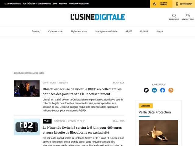 L'Usine Digitale : Jeux vidéo
