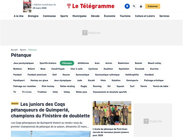 Le Télégramme : Pétanque