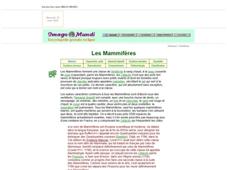 Imago Mundi : Mammifères