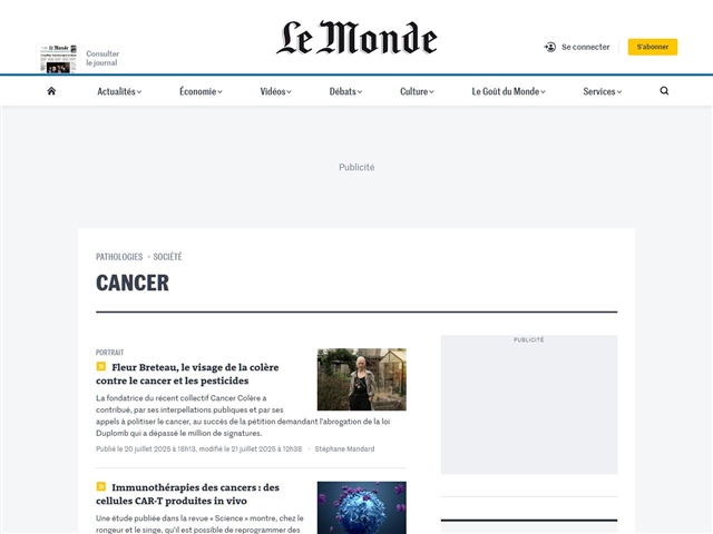 Le Monde : Cancer