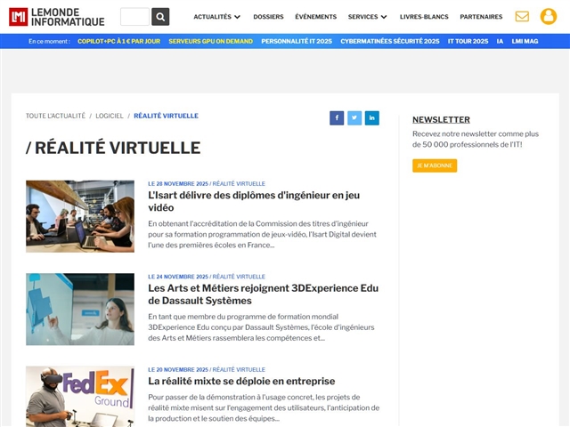 Le Monde Informatique : Réalité virtuelle