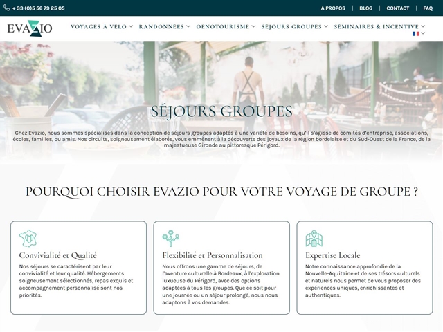 EVAZIO : Séjours groupes