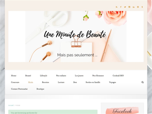 Une Minute de Beauté : Mode