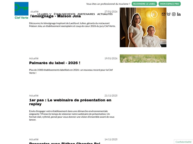 La Clef Verte : Hôtels labellisés