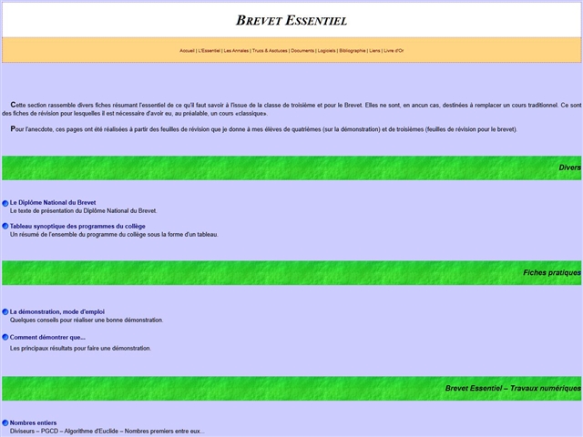 Fiches de révision pour l'épreuve de mathématiques au Brevet