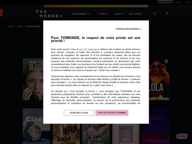 TV5 Monde : Court Métrage