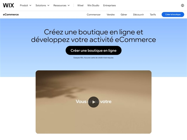 Wix : Boutique en ligne