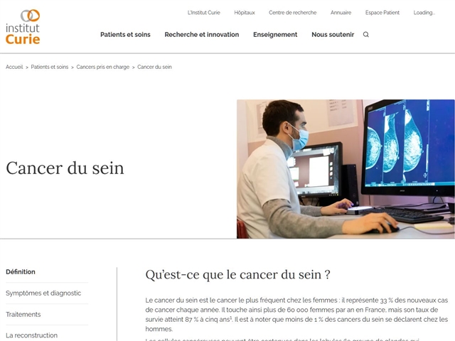 Institut Curie : Le cancer du sein