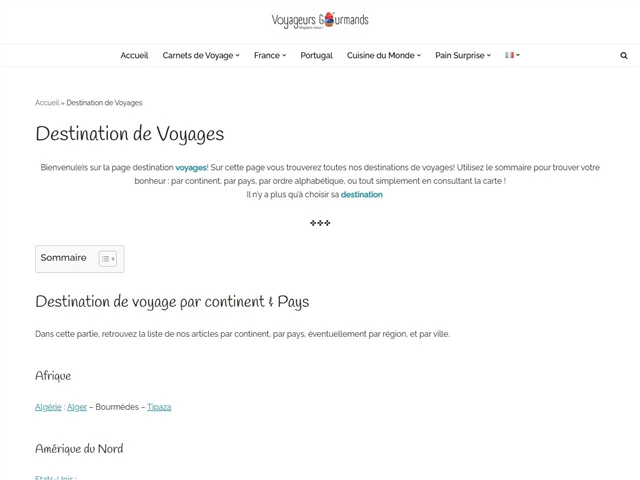 Voyageurs Gourmands : Voyages