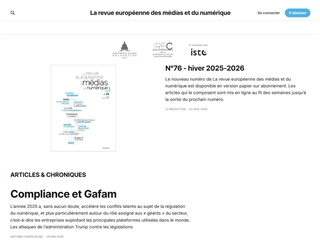 La revue européenne des médias et du numérique
