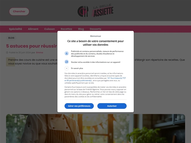 La Belle Assiette : Cours de cuisine à domicile