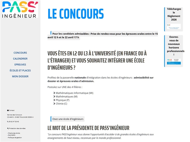 Concours Pass'Ingénieur