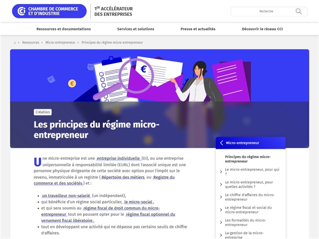 Chambre de Commerce et d'Industrie : Principes du régime micro-entrepreneur