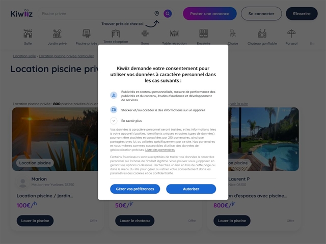 Kiwiiz : Location de piscine privée