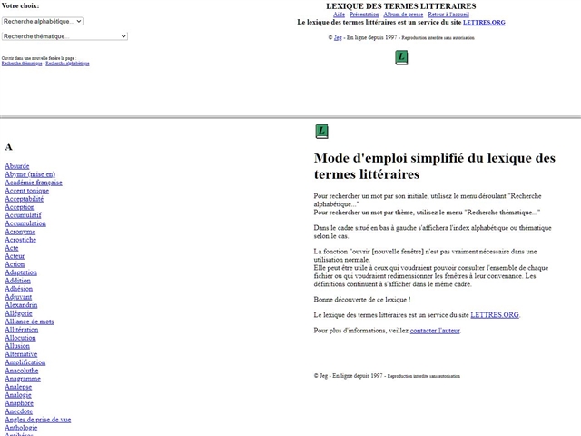 Lexique des Termes Littéraires