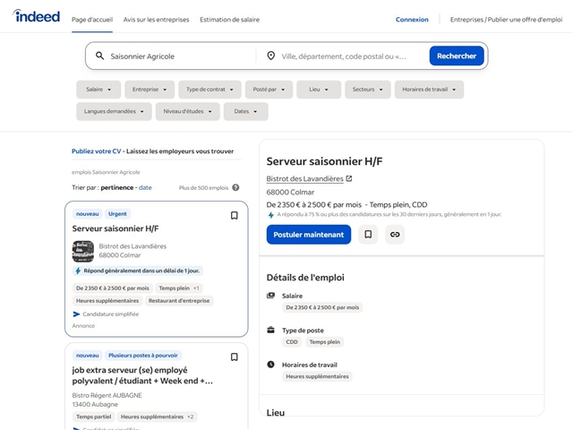 Indeed.fr : Emplois Saisonniers Agricoles