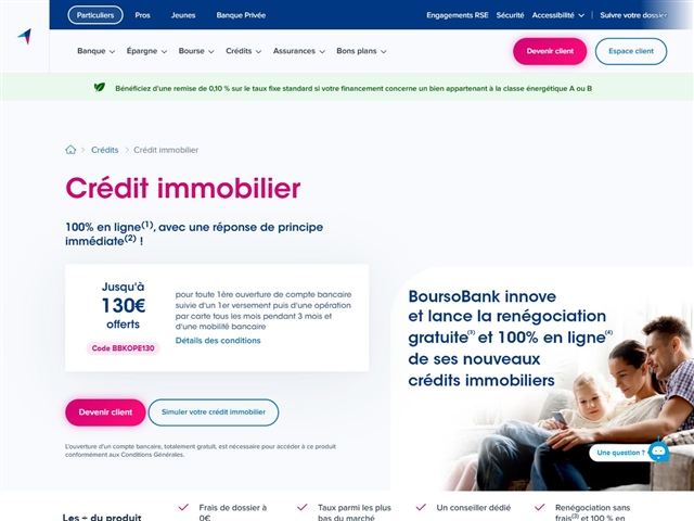BoursoBank : Crédit immobilier