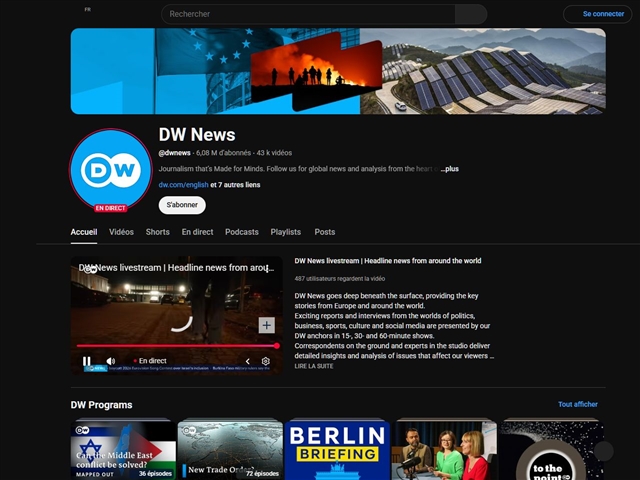 DW News : Chaîne Youtube