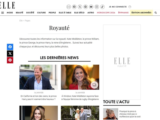 Elle : People : Royauté