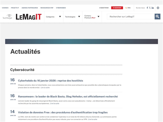 LeMagIT : Sécurité