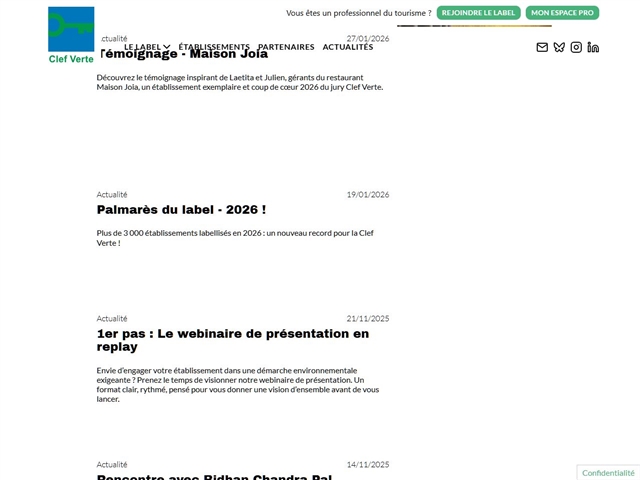 La Clef Verte : Gîtes et meublés labellisés