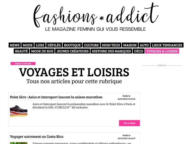 Fashions*Addict : Voyages et Loisirs