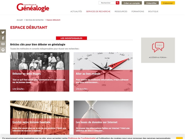 La Revue française de Généalogie : Débuter