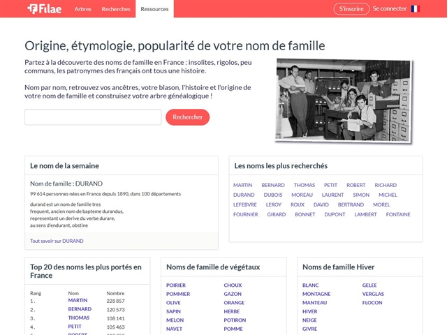 Filae : Origine, étymologie, popularité de votre nom de famille