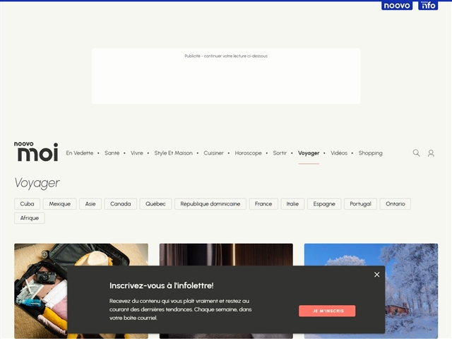 Noovomoi.ca : Voyager