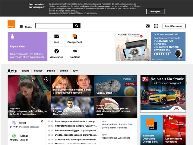 Portail Orange En Page D'accueil Windows 10 Orange Portail