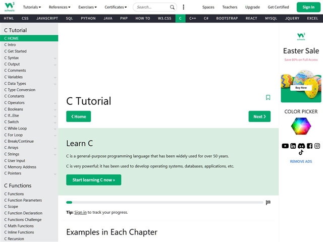 W3School : C Tutorial