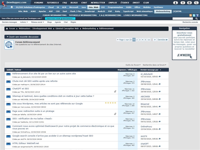 Developpez.com : Forum : Référencement