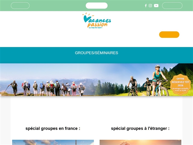 Vacances passion : Groupes et séminaires