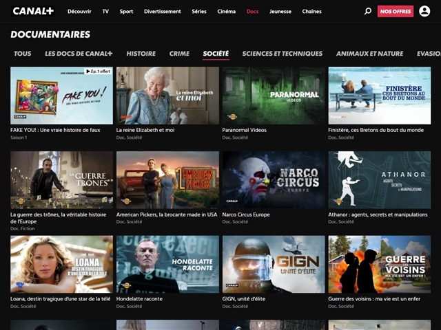 Canal + : Documentaires Société