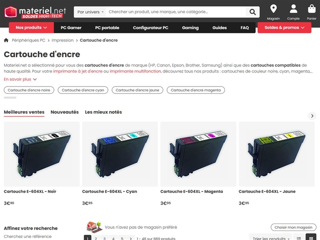 Materiel.net : Cartouches